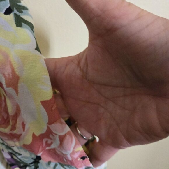 Anthropologie Faithfull Ana Floral Romper Tie Waist 3/4 Puff Sleeves Size 2 - Picture 9 of 12